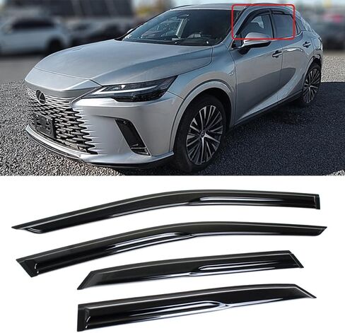 يناسب 2023-2025 لكزس RX350 RX350h RX500h JDM ثلاثية الأبعاد متموجة نمط موجين أقنعة النافذة حراس المطر منحرف in Kuwait