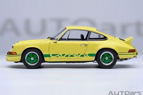 AUTOart 911 Carrera 2.7 RS Light Yellow with Green Stripes and Wheels 1/18 Model Car 78033 in Saudi Arabia