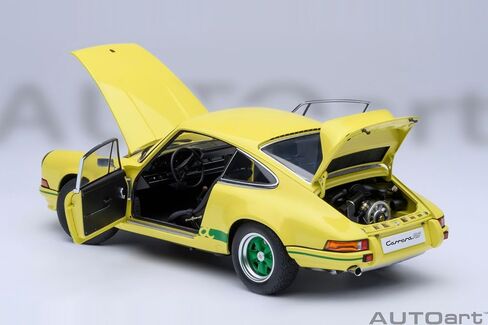 AUTOart 911 Carrera 2.7 RS Light Yellow with Green Stripes and Wheels 1/18 Model Car 78033 in Saudi Arabia