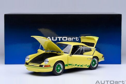 AUTOart 911 Carrera 2.7 RS Light Yellow with Green Stripes and Wheels 1/18 Model Car 78033 in Saudi Arabia