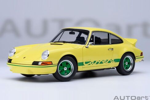 AUTOart 911 Carrera 2.7 RS Light Yellow with Green Stripes and Wheels 1/18 Model Car 78033 in Saudi Arabia