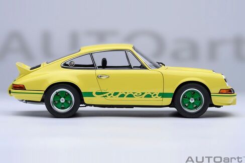 AUTOart 911 Carrera 2.7 RS Light Yellow with Green Stripes and Wheels 1/18 Model Car 78033 in Saudi Arabia