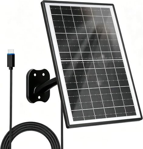 Zivif 13W Security Camera Solar Charger, High-Power Solar Panel Compatible with Battery-Powered Cameras, USB-C, Micro USB & DC Ports, IP66 Waterproof, 360° Adjustable Mount in Saudi Arabia