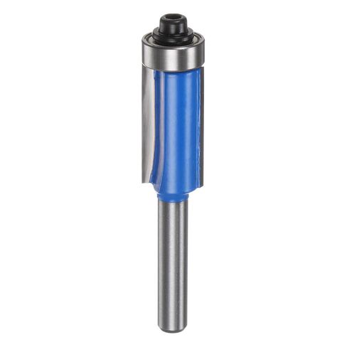 HARFINGTON 2pcs Flush Trim Router Bit 1/4" Shank 1/4" Dia 1" Cutting Depth Top Bearing Flush Straight Cut Trimming Router Bits Carbide for Particle Board Plywood MDF Woodwork, Blue in Kuwait