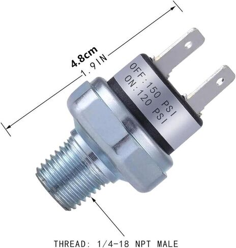 ZEZEFUFU Air Pressure Switch 120-150 PSI 1/4"-18 NPT DC 24V 12V Air Compressor Pressure Switch, 2PCS in Kuwait