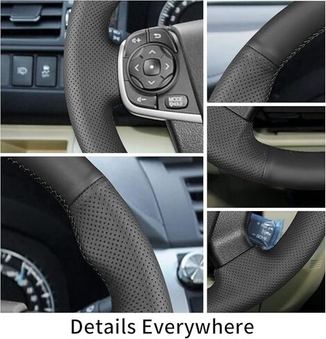 Hand Sewn Steering Wheel Cover,Replacement for Toyota Camry 2012/Camry Hybrid 2012,Non-Slip Breathable Microfiber Leather Steering Wheel Cover Stitch on Wrap DIY Car Interior Accessories in Kuwait