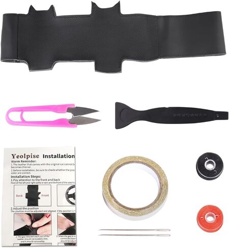 Hand Sewn Steering Wheel Cover,Replacement for Toyota Camry 2012/Camry Hybrid 2012,Non-Slip Breathable Microfiber Leather Steering Wheel Cover Stitch on Wrap DIY Car Interior Accessories in Kuwait