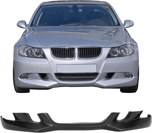 Front Bumper Lip Compatible with 2006-2008 BMW E90 3-Series Sedan, AC-S Style PU Black by IKON MOTORSPORTS in Kuwait