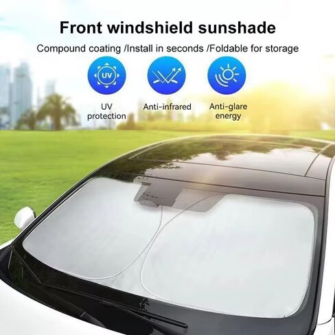 Foldable Windshield Sun Shade for VW New Beetle Convertible 2002-2010 – UV & Heat Reflective Car Front Window Visor, Keeps Vehicle Cool, Easy Setup Accessories in Kuwait