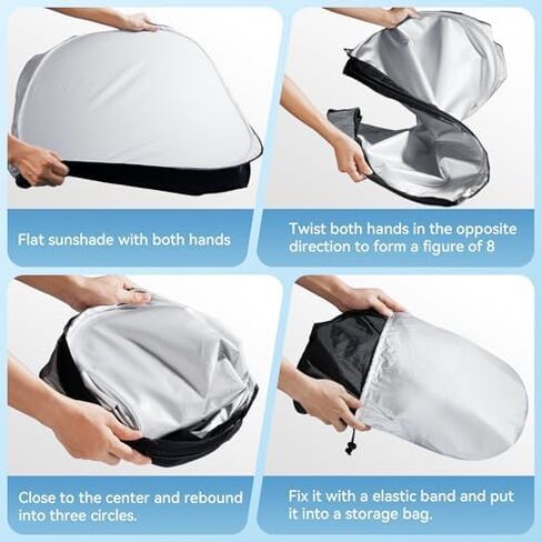 Foldable Windshield Sun Shade for VW New Beetle Convertible 2002-2010 – UV & Heat Reflective Car Front Window Visor, Keeps Vehicle Cool, Easy Setup Accessories in Kuwait
