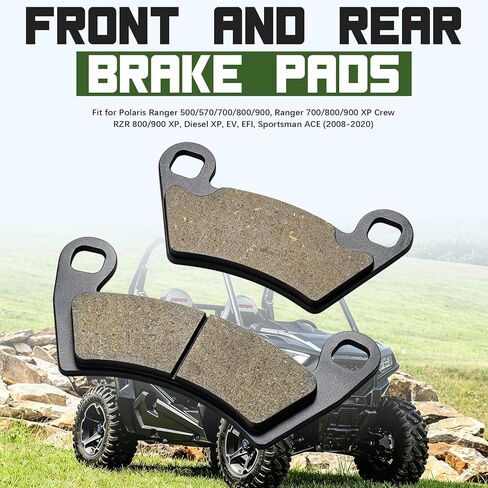 وسادات الفرامل الأمامية والخلفية - تناسب Polaris Ranger 500/570/700/800/900، Ranger 700/800/900 XP Crew، RZR 800/900 XP، Diesel XP، EV، EFI، Sportsman ACE (2008-2020) in Kuwait