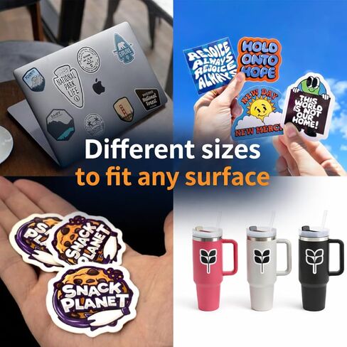 Custom Vinyl Stickers Personalized with Your Image or Text – Waterproof, Durable Outdoor Labels – Custom Logo, Photo, Artwork Decals – Multiple Shapes & Sizes (Die-Cut/Circle/Square) in Saudi Arabia