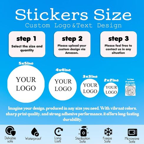Custom Vinyl Stickers Personalized with Your Image or Text – Waterproof, Durable Outdoor Labels – Custom Logo, Photo, Artwork Decals – Multiple Shapes & Sizes (Die-Cut/Circle/Square) in Saudi Arabia