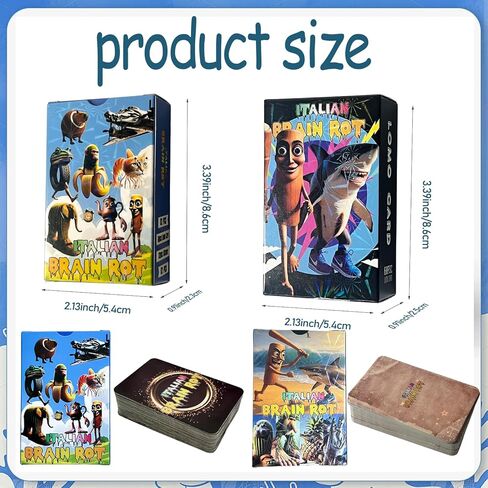 Italian Brainrot Cards Set, 60pcs Standard Cards with 32pcs Stickers and 60pcs Holographic Laser Cards, Fantasy Creature Trading Cards, No Duplicates in Saudi Arabia