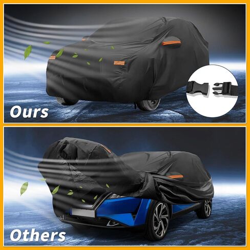 All-Weather Waterproof Car Cover - UV-Resistant Outdoor Full Exterior Protection for Nissan Qashqai Aluminum Film Black with Right Side Zipper in Kuwait