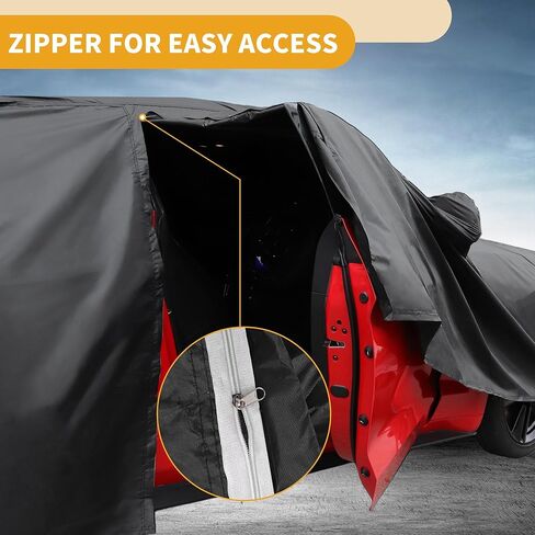 All-Weather Waterproof Car Cover - UV-Resistant Outdoor Full Exterior Protection for Toyota Yaris 210D-PU Black Blue with Right Side Zipper in Kuwait