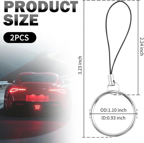 2PCS Car Key Chain,Durable Car Keychain Lanyard Compatible with Tesla Model X S,String Keychain for USB Drives/Key in Kuwait