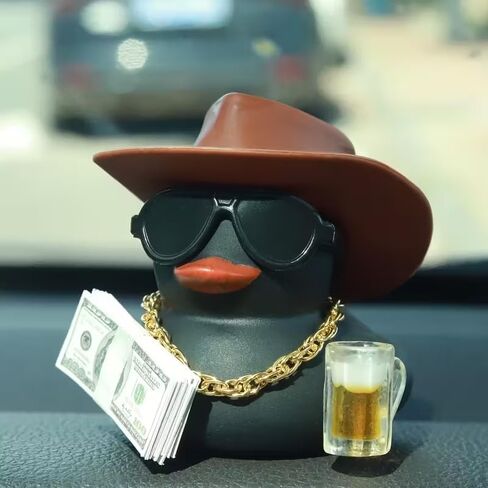 مجموعة زينة لوحة القيادة للسيارة من Beer Duck، ديكور داخلي فاخر من الذهب أوزة، حرفة متينة للسيارات والدراجات النارية والشاحنات، ملحق رائع للرجال والنساء لهواة جمع السيارات in Kuwait