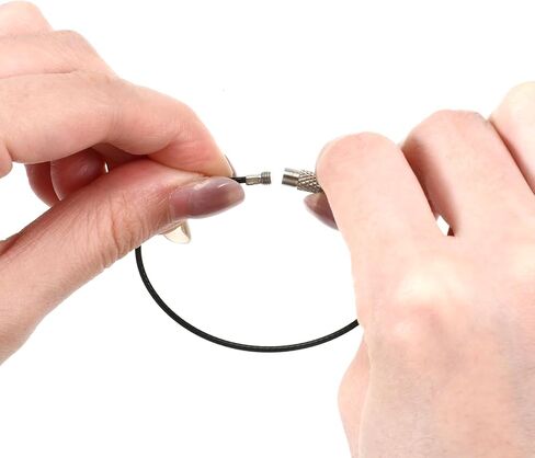 50PCS Black Stainless Steel Wire Keychains Cable, Nylon Coated Stainless Steel Key Ring Heavy Duty Luggage Tags Loops 1.5mm Cable Key Rings for Luggage Tag Loops, Keys, ID Tags in Kuwait