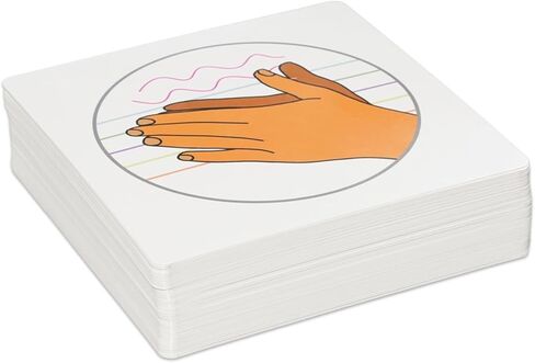 96-Pack Body Percussion Cards, 6-Inch Laminated Square Cards, 24 Movement Designs for Music Education, Classroom & Group Activities in Kuwait
