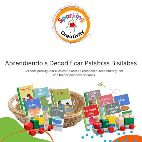 مجموعة كتب إسبانية قابلة للفك – Palabras Bisílabas | قراء الصوتيات الأسبانية المبكرة لرياض الأطفال والصف الأول | الوحدة 2 | مجموعة من 10 كتب in Kuwait