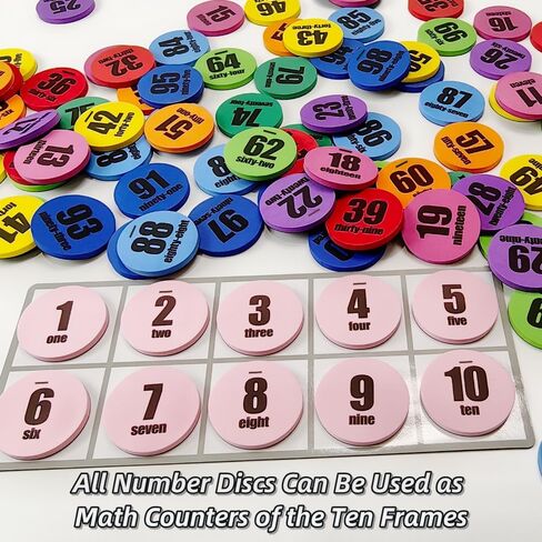 123 Pieces Jumbo Magnetic Color-Coded Large-Sized Numbers Math Counter & Ten Frame Set, Number Sense Aid Classroom Must-Have Math Manipulatives with 100 Numbers, Math Signs, Ten-Frames & Magnet Boards in Saudi Arabia