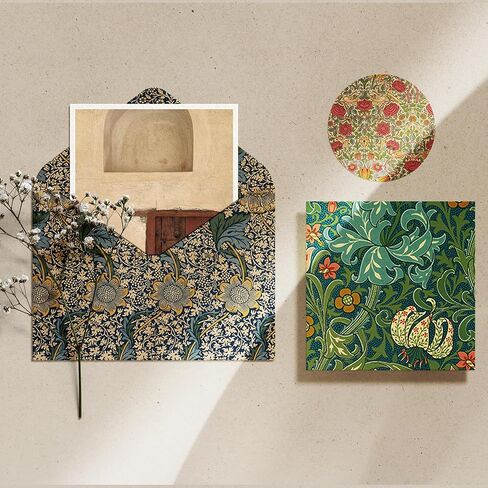 Vintage Floral Scrapbook Paper Pad 12x12 Inch - 24 Sheets Double-Sided William Morris Patterned Craft Paper, Art Style Flower Patterns for Albums,Junk Journaling, Card Making, DIY Crafts, Photo Albums in Kuwait