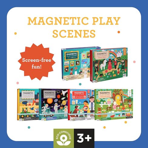 Petit Collage: My Museum Magnetic Play Scene - Fill The Museum with Iconic Art Pieces and Take Your Animal Friends on a Tour- Includes 2 Play Scenes and Over 40 Play Pieces - Great Travel Activity in Saudi Arabia