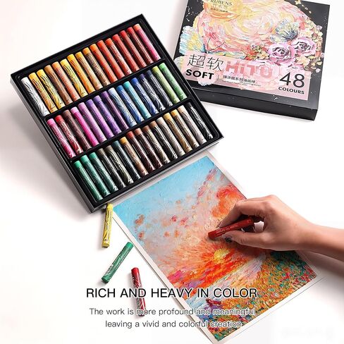 rubens Oil Pastels Set 48 Colors, Professional Soft Creamy Texture, Easy Blending & Layering, Vibrant Art Supplies Gift for Artists, Beginners & Adults in Saudi Arabia
