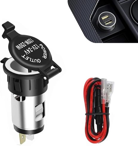 WZP Cigarette Lighter Socket, Waterproof Cigarette Lighter Plug for 0.98In-1.06In Hole, DC 12V Female Power Outlet Socket Replacement with 3.2Ft Line, Universal for Most Cars Motorcycle Boats RV in Saudi Arabia