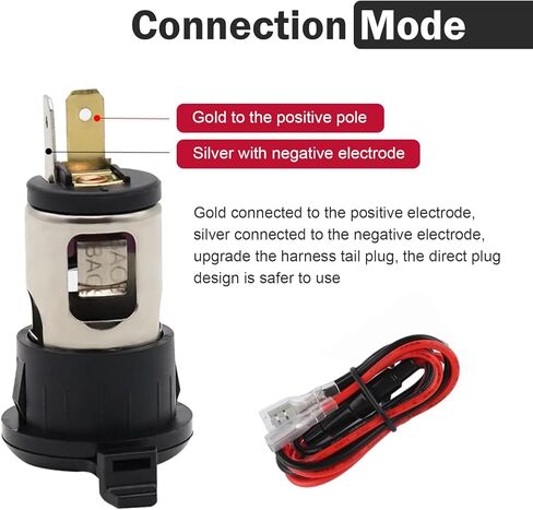 WZP Cigarette Lighter Socket, Waterproof Cigarette Lighter Plug for 0.98In-1.06In Hole, DC 12V Female Power Outlet Socket Replacement with 3.2Ft Line, Universal for Most Cars Motorcycle Boats RV in Saudi Arabia