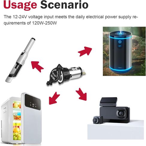 WZP Cigarette Lighter Socket, Waterproof Cigarette Lighter Plug for 0.98In-1.06In Hole, DC 12V Female Power Outlet Socket Replacement with 3.2Ft Line, Universal for Most Cars Motorcycle Boats RV in Saudi Arabia