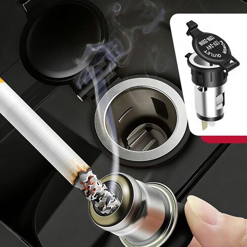 WZP Cigarette Lighter Socket, Waterproof Cigarette Lighter Plug for 0.98In-1.06In Hole, DC 12V Female Power Outlet Socket Replacement with 3.2Ft Line, Universal for Most Cars Motorcycle Boats RV in Saudi Arabia