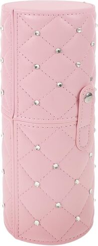 UKCOCO Rhinestone Makeup Brush Holder with Lid - Dustproof Cosmetic Brush Organizer for Vanity Desk - Portable Acrylic Cylinder Pen Cup for Travel and Home in Saudi Arabia