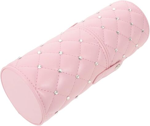UKCOCO Rhinestone Makeup Brush Holder with Lid - Dustproof Cosmetic Brush Organizer for Vanity Desk - Portable Acrylic Cylinder Pen Cup for Travel and Home in Saudi Arabia