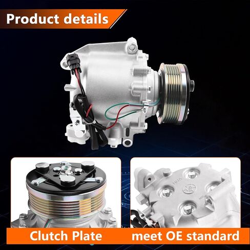 Air Conditioner AC Compressor with A/C Clutch Compatible with ILX 2013-2015 (2.0L only) & Civic 2012-2015 (1.8L only) Replace 38810R1AA01 in Saudi Arabia