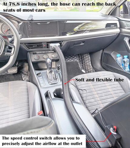 Car AC Vent Extender for Backseat, Universal Air Flow Extension for Most Cars SUVs, Rear Seat Cooling Vent Extension for Kids Pets and Passengers, 78.8 Inch long in Saudi Arabia