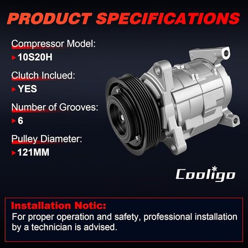 A/C Compressor with Clutch Fit for Chrysler Town & Country 2001-2007 3.3L 3.8L, for Dodge Caravan 2001-2007 3.3L 3.8L, for Chrysler Voyager 2001-2003,Replaces CO 29001C, 78374, 4710522 in Saudi Arabia