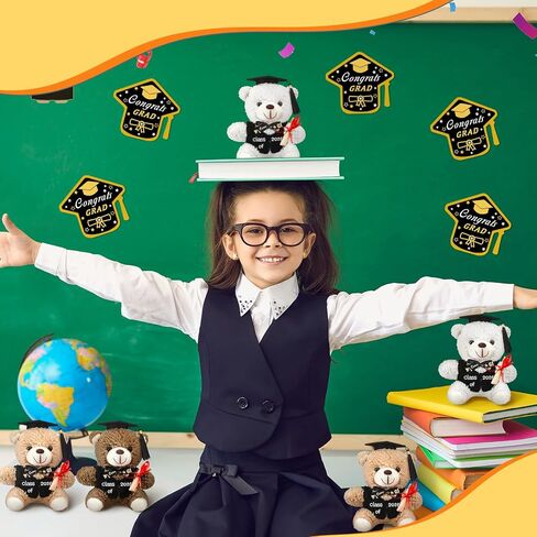 5.5Inch Graduation Bear Plush Gift Bulk 2026 Bear Stuffed Animal with Cards Graduation Cap Class of 2026 Presents for Kindergarten Elementary College End of Year Gifts, Gentle Style (9) in Saudi Arabia