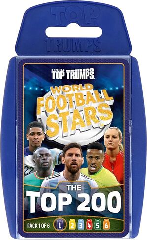 Top Trumps World Football Stars Top 200 Card Game 1 - Play with Lionel Messi, Sadio Mane, Mac Allister, Ederson and Jamal Musiala - Educational Gift for Ages 6+ in Kuwait