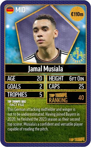 Top Trumps World Football Stars Top 200 Card Game 1 - Play with Lionel Messi, Sadio Mane, Mac Allister, Ederson and Jamal Musiala - Educational Gift for Ages 6+ in Kuwait