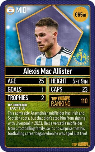 Top Trumps World Football Stars Top 200 Card Game 1 - Play with Lionel Messi, Sadio Mane, Mac Allister, Ederson and Jamal Musiala - Educational Gift for Ages 6+ in Kuwait