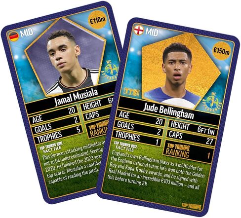 Top Trumps World Football Stars Top 200 Card Game 1 - Play with Lionel Messi, Sadio Mane, Mac Allister, Ederson and Jamal Musiala - Educational Gift for Ages 6+ in Kuwait