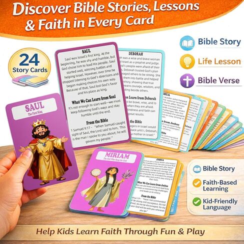 Bible Character Mystery Game – Guessing Bible Who I Am Board Games for Kids & Families, 2 Players Logic Deduction Christian Games with 24 Holy Bible Characters Catholic Gift in Saudi Arabia