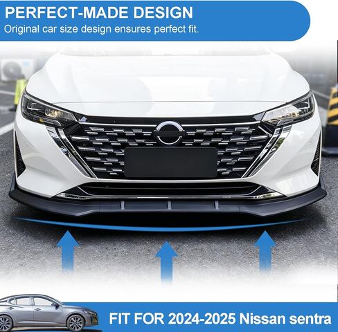 Car Front Spoiler Compatible with Nissan Sentra 2024 2025,Glossy Black Front Bumper Lip Splitter Protector Body Kit in Saudi Arabia