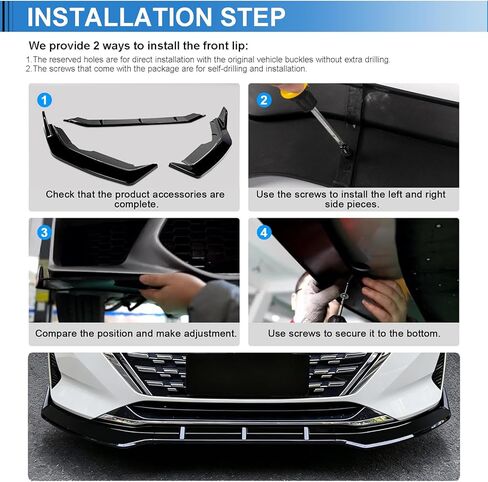 Car Front Spoiler Compatible with Nissan Sentra 2024 2025,Glossy Black Front Bumper Lip Splitter Protector Body Kit in Saudi Arabia
