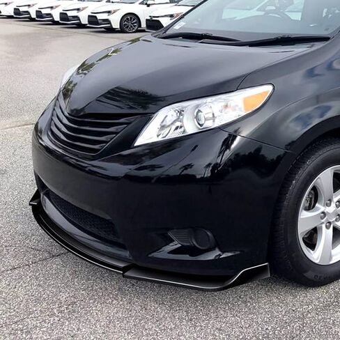 3-Piece Front Bumper Lip fit for Compatible with 2011-2015 Toyota Sienna, Front Bumper Lip Spoiler Air Chin Body Kit Splitter ABS, Painted Glossy Black, MP-Sty (Does Not Fit SE Sport Models) in Kuwait
