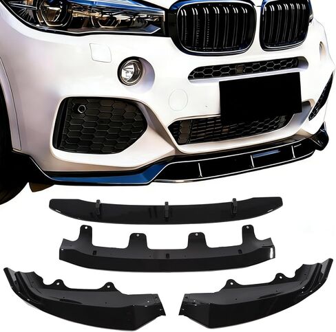 الشفة الأمامية متوافقة مع BMW X5 F15 M-Sport 2014-2018، ABS لامع أسود ممتص الصدمات للهواء المفسد in Kuwait