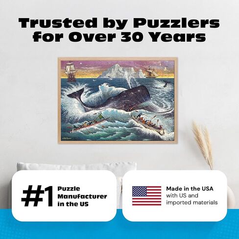 ألعاب بافالو - 300 تشارلز ويسوكي: أحجية الصور المقطوعة ذات الحجم الكبير من The Whale's Victory بأشكال أكبر - رائعة للبالغين وكبار السن والعائلة والأطفال، وسهلة الإمساك in Kuwait