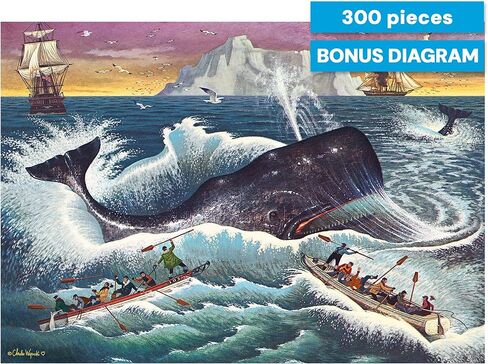 ألعاب بافالو - 300 تشارلز ويسوكي: أحجية الصور المقطوعة ذات الحجم الكبير من The Whale's Victory بأشكال أكبر - رائعة للبالغين وكبار السن والعائلة والأطفال، وسهلة الإمساك in Kuwait